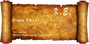 Kupa Emil névjegykártya